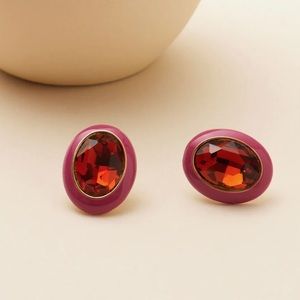 NEW Mignonne Gavigan - Francesca Studs in Magenta - Crystal and Enamel